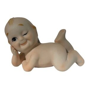 Vintage Kewpie Figurine Porcelain 3" KW754T Winking Baby Japan